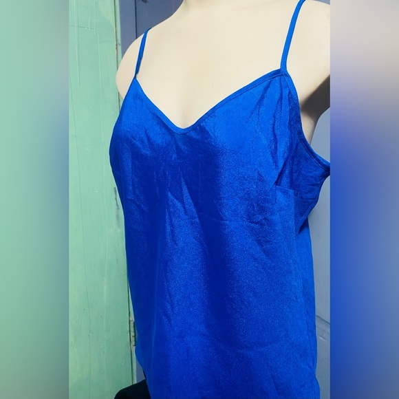 NWOT.  Talbots Blue Sleeveless Asymmetrical Camisole - Picture 3 of 11